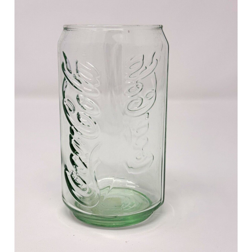 Coca-Cola 1924 Reproduction Can-Shaped Green/Clear Glass Tumbler Cup